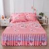 3pcs Set Skin-friendly Lace Bedspread Princess Double Layer Lace Bed Sheet Anti-slip Bed Cover with 2pcs Pillowcase