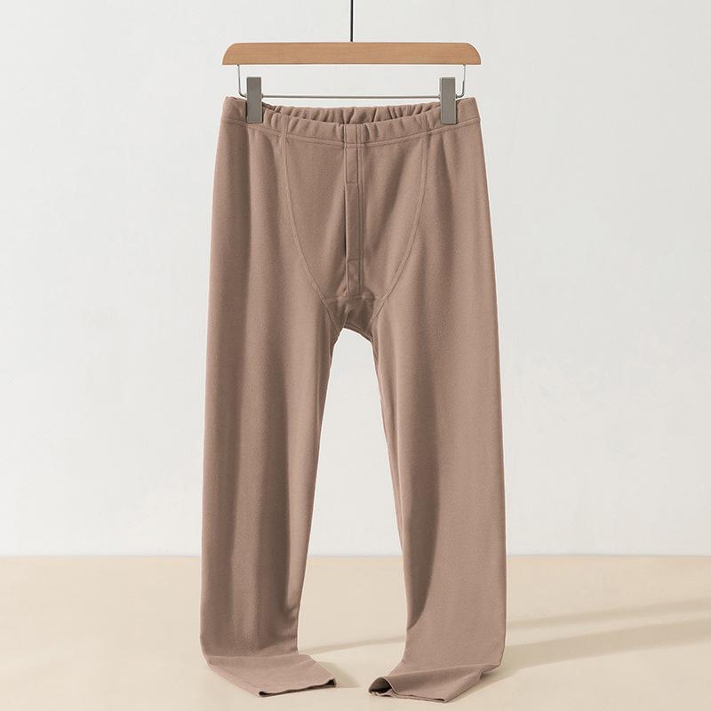 Men's Double-Sided Fleece Warm Winter Thermal Set: Long-Sleeved Top & Seamless Pants