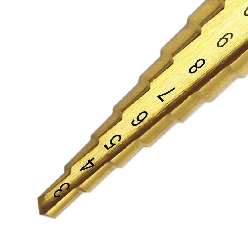 3-13mm HSS for Titanium Coated Step Drill Bit Cone Shank Reaming Power Tools for Metal