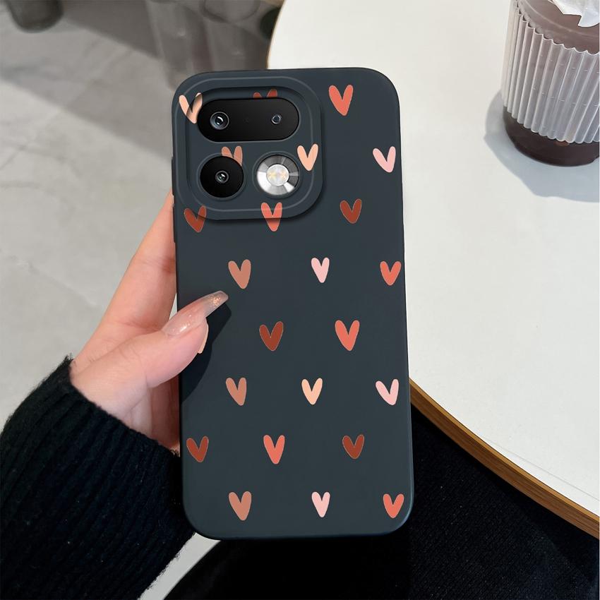 For Oppo Realme 16 15 14 Pro Plus C85 Pro Reno15 Pro Oppo A6X A96 A95 A94 A93 A92 A91 A72 Phone Case Love Heart Soft Liquid Silicone Lightweight Cover
