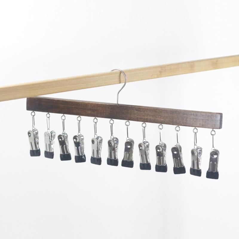 Natural Wood Cap Holder 12 Strong Clips For Baseball Hats Baby Caps Wooden Underwear And Gloves Trouser Clip