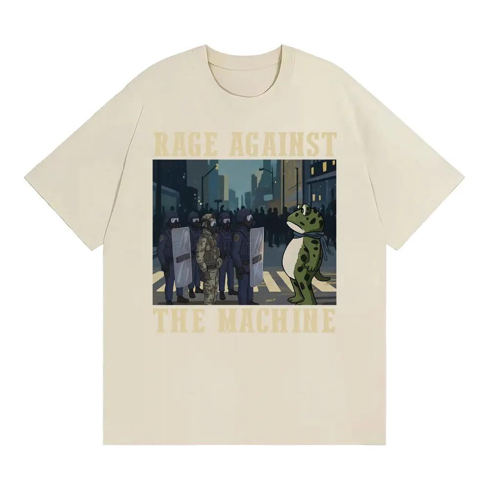 Portland Frog Protest Rage Against The Machine TShirt Funny Meme Graphic T Shirts Unisex Women Casual High Quality Cotton Tshirts