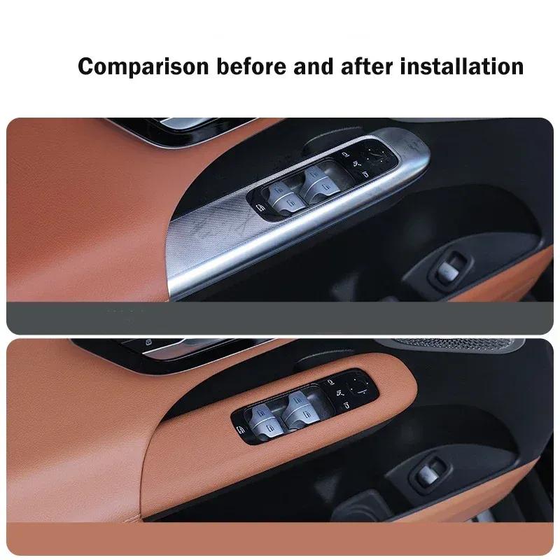 For Mercedes Benz C GLC Class W206 X254 Car Accessories Door Window Glass Lift Button Cover Trim Frame Leather Sticker