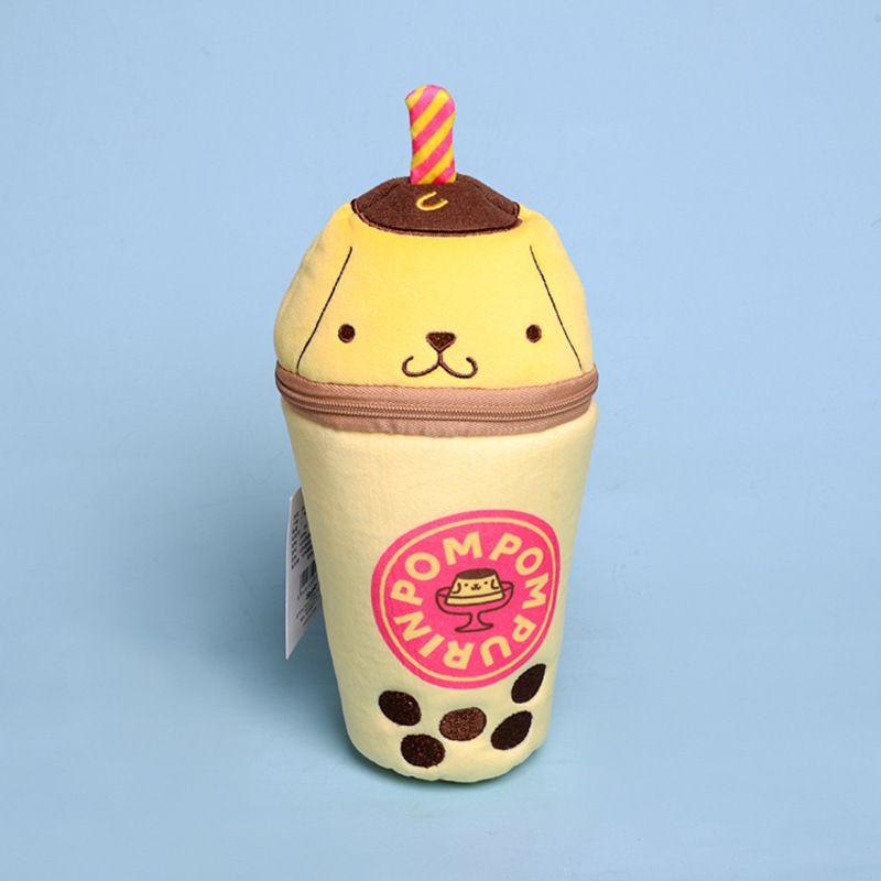 Kuromi Plush Cinnamonroll Milk Tea Pencil Pouch Cute School Supply Xmas Gift Pom Pom Purin