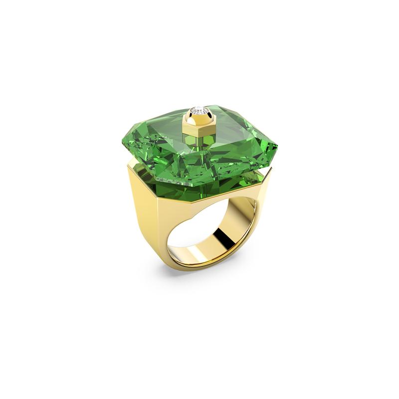 Swarovski Numina Ring Octagon Cut Crystal Women s Green Gold Tone 5620763