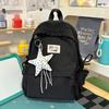 Schoolbag for middle school girls, high aesthetic value ins, Korean style versatile large capacity solid color backpack, high school backpack