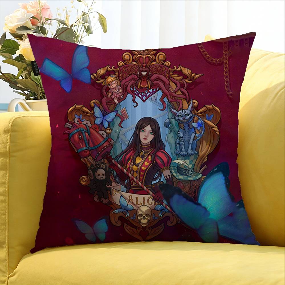Game Alice M-Madnes-S Returns World Various Sizes Square Pillow Case For Car Home Bedchamber Decor
