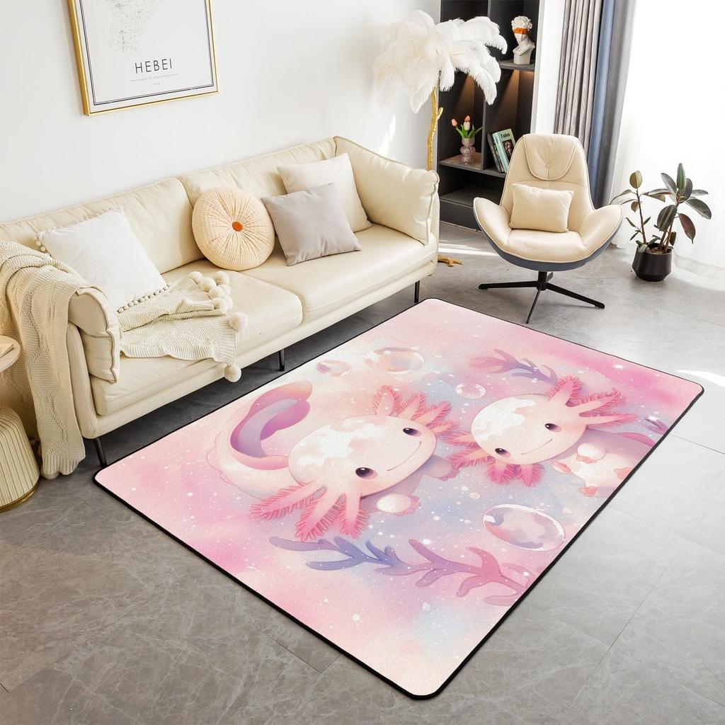 Ocean Themed Living Room Rugs for Bedroom Area Rug Octopus Decor Carpet for Boys Girls Teens Tentacles Indoor Floor Mat Black