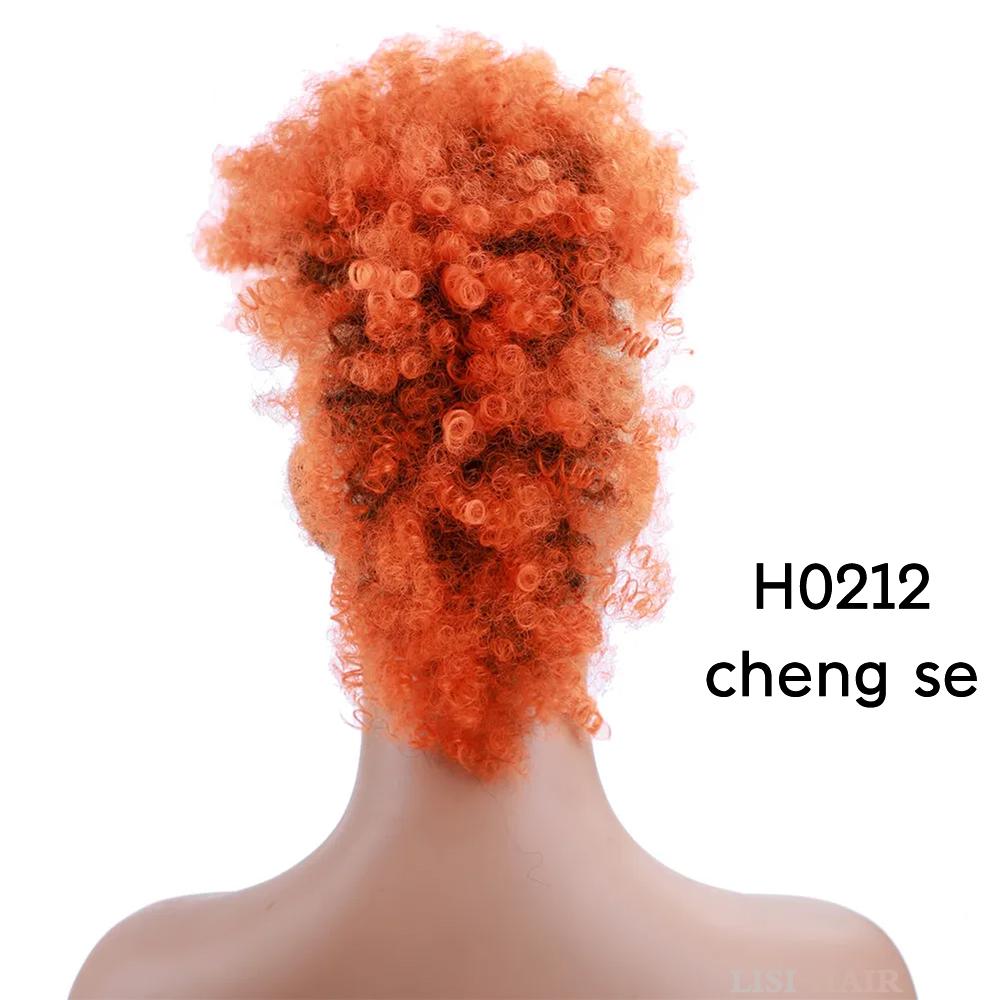 MISS WIG Estensioni sintetiche dei capelli Mohawk ricci crespi Pezzi di capelli colorati con clip per le donne Party