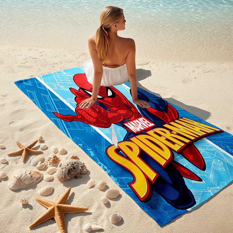 Spider-Man beach towel Outdoor camping Beach towel for vacation swim Outdoor pool Absorbent bath towel