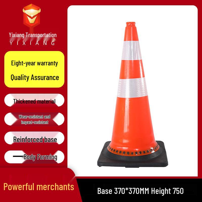 Reflective PVC Traffic Safety Cone - Portable Cone-Shaped Barrier for Road Construction and Anti-collision