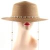 Women Summer UV Protection Straw Sun Hat Wide Brim Korean Style Pearl Decor Beach Foldable Travel Elegant Lightweight