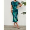 Sexy Printed Round Neck Neck Slim Fit Dress Sexy Print Round Neck Slim Dress