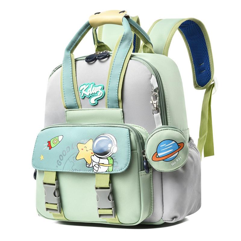 Rabbit Cartoon Cute Astronaut Printed Childrens Backpack With Wallet For School