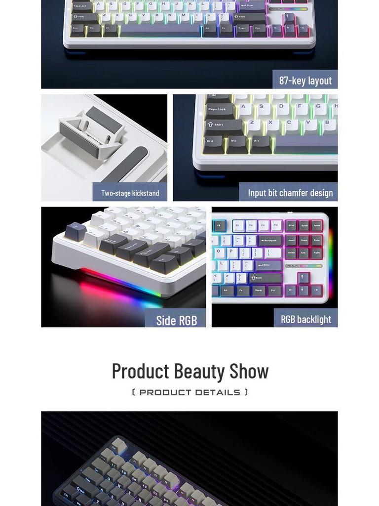 AULA F87Pro Wireless/Wired Mechanical Gaming Keyboard with Bluetooth