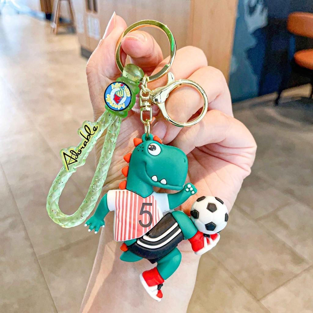 And Fun Soft Silicone Football Dinosaur Keychain Ideal For Promotional Gifts