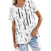 Women's Fashionable Casual Summer Striped V-neck Button Short-sleeved Top