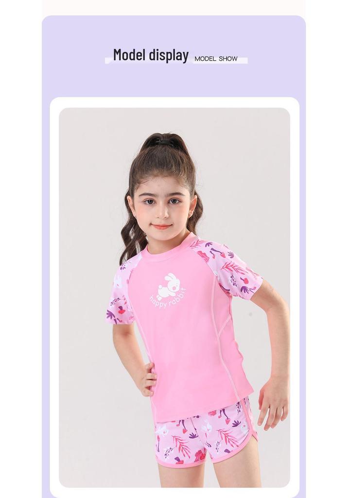2025 New Style Two-Piece Swimsuit for Girls - Ideal for Kids & Teens' Swim Training