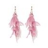 Less Heart Temperament Fringed Fabric Earrings, Handmade Niche Long Fairy Earrings