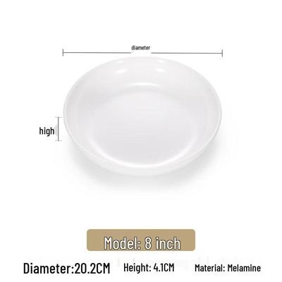 Melamine White Round Deep Dinner Plate