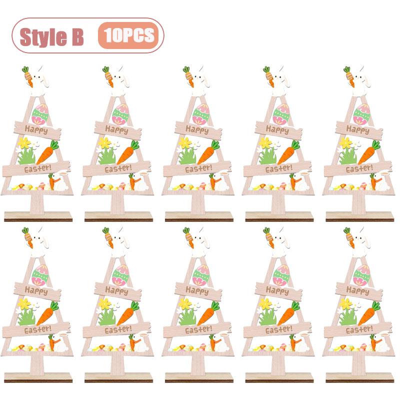 Mini Easter Bunny Decor Wooden Egg Tabletop Ornaments Spring Centerpiece Display Shelf Decorations Holiday Home Scene Crafts
