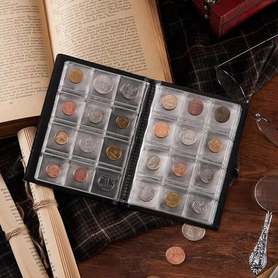 120 Pockets Coin Collection Book Coin Collection Holder Album Commemorative Coin Organizer Storage Photo Album Home Decoration