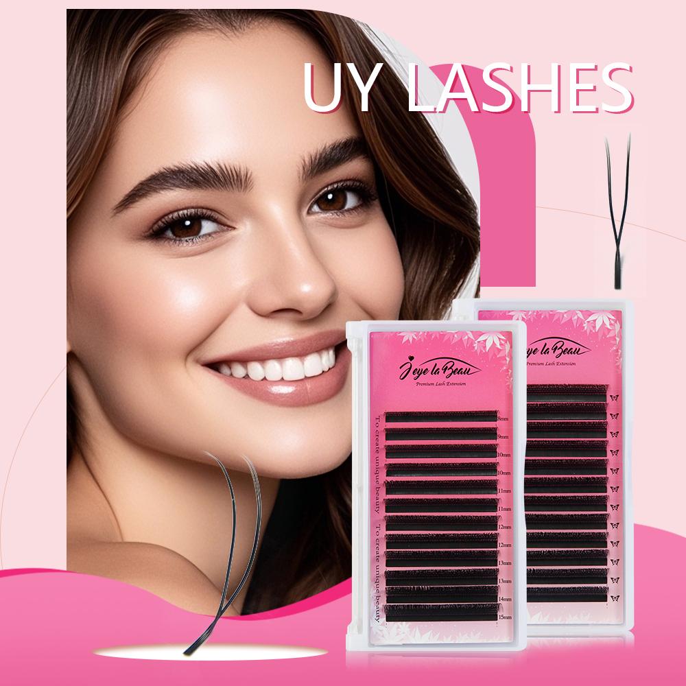 Goddess U Shape YY Eyelash Extension 2D UY Mink Premade Volume Fans Individual False Lashes U-shape YY Lashes Automatic Lashes