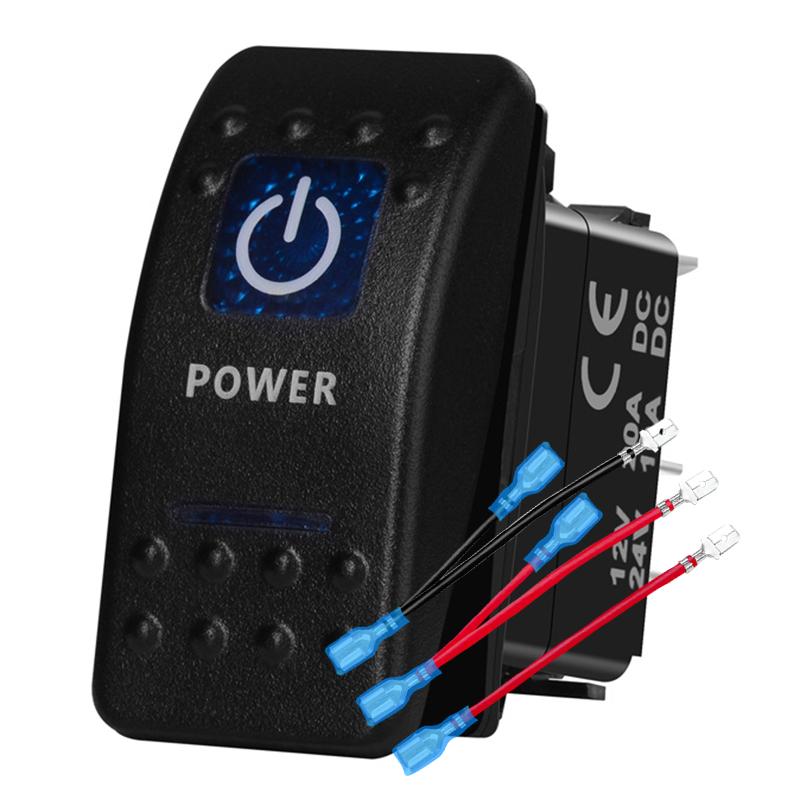 12v/24v Blue Led Light 5 Pin On Off SPST Rocker Switch 7 Pin On Off On ARB Carling Style Car Boat Waterproof Pump Push Switch