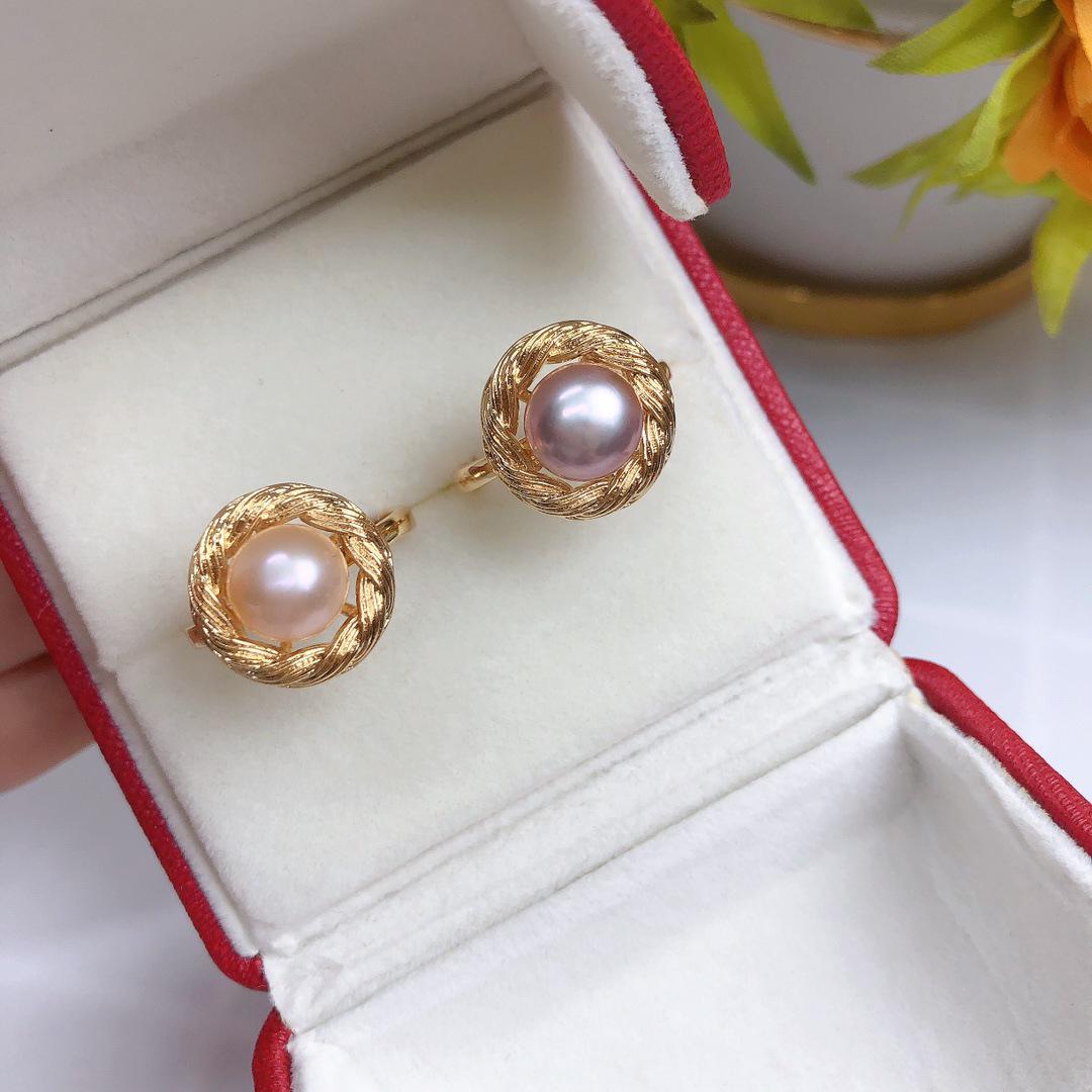 Women s Freshwater Pearl Ring: Simple, Versatile, Exquisite Niche Design Jewelry 8-9mm (Without Box) розовый