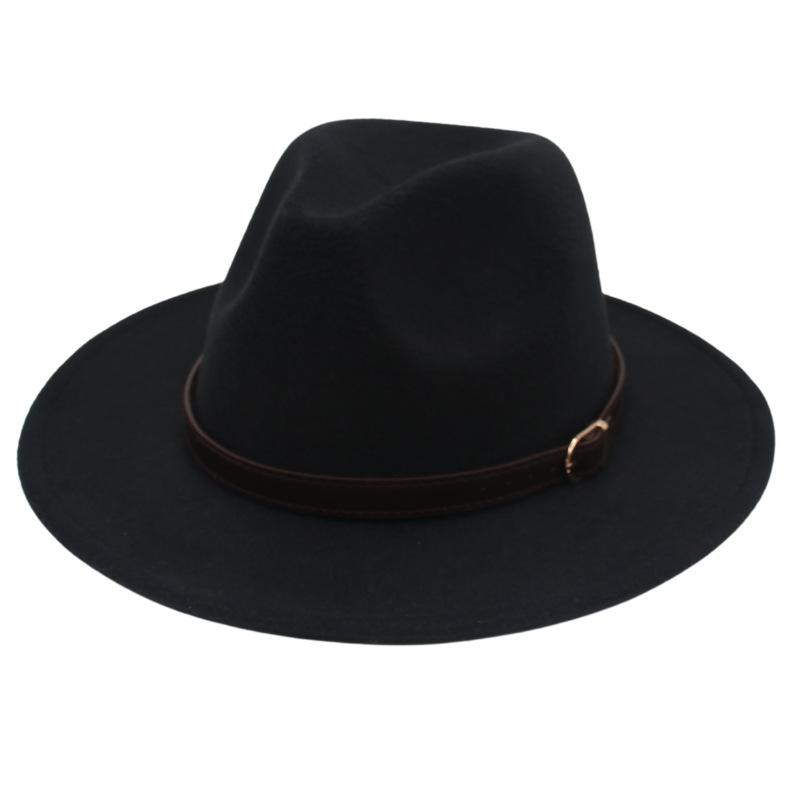 European And American Style Small Belt Top Hat Model Wears And Takes Pictures, Big-Brimmed Jazz Hat Modifies Face Shape, Ethnic Style Men'S And