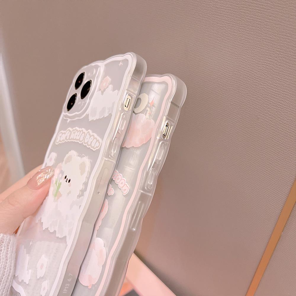 Wavy Lace IPhone 15 Mobile Phone Case 13 Apple 14 Promax Transparent 12 Protective Case 16 Suitable for 11 Soft Case