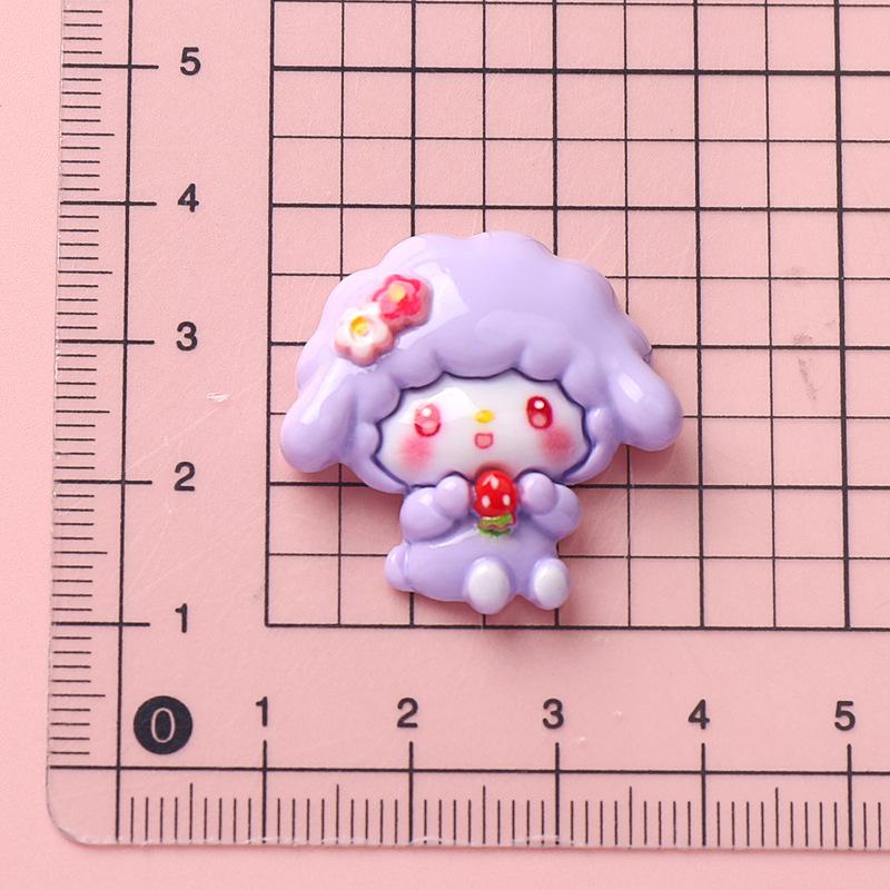 10 Pcs Cute Surface Cartoon Pink Little Sheep Ice Cream Resin Scrapbook Diy Jewelry Wedding Children Hairpin Accessories A66