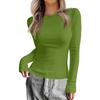 Women's  And Winter Slim Bottom T-shirt Fashion Casual Solid Color V-Neck Pullover Long Sleeve Top