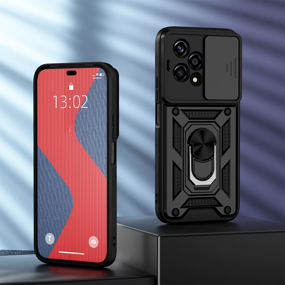 

Противоударный чехол KEYSION для HONOR 200 Lite 5G, защитное кольцо для объектива камеры, чехол-подставка для телефона для Huawei Honor 200 Lite 5G for Honor 200 Lite 5G чёрный