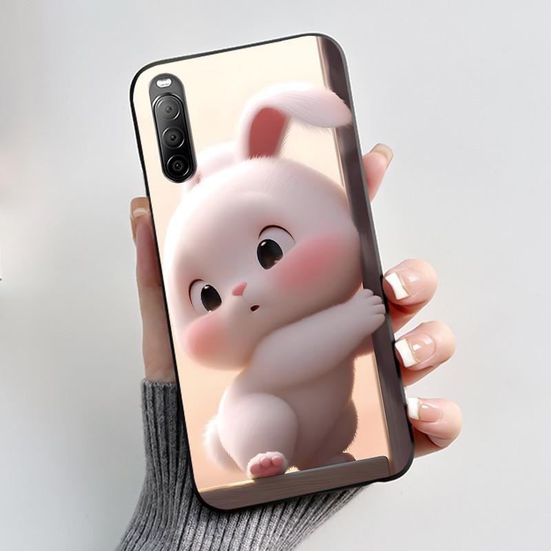 Fodral För Sony Xperia 10 II / 10 III Mobilskal Estetiskt Mode Söt Katt Astronaut Svart Silikon Mjuk Stötdämpande Baksidesskydd