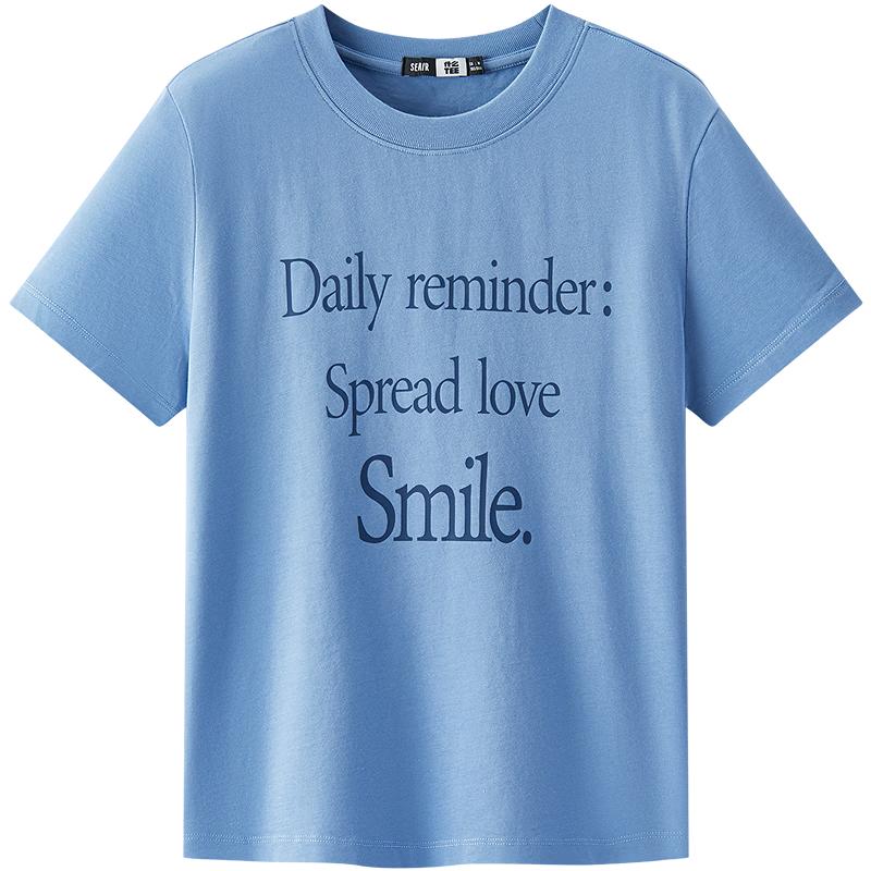 Semir Women s Letter Print Cotton Short Sleeve T-Shirt L