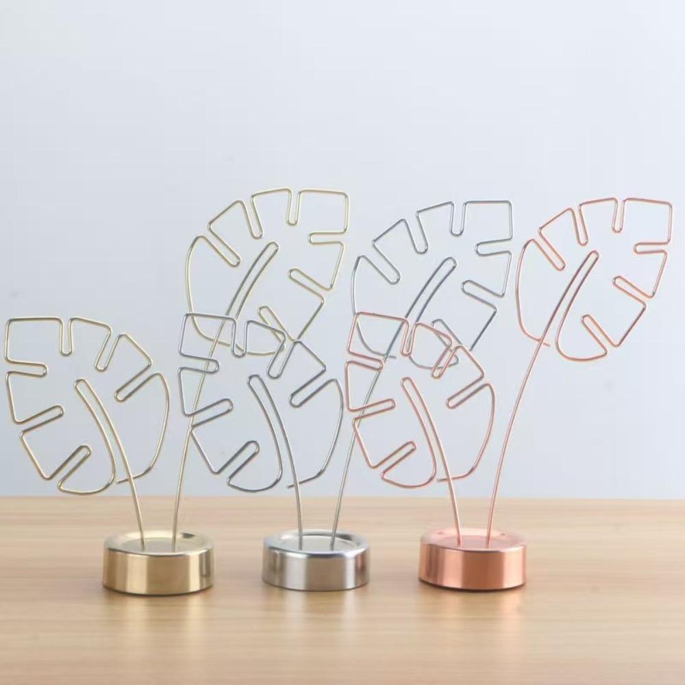 Leaf Vein Business Card Holder Metal Menu Holder Minimalism Photo Holder  Decor