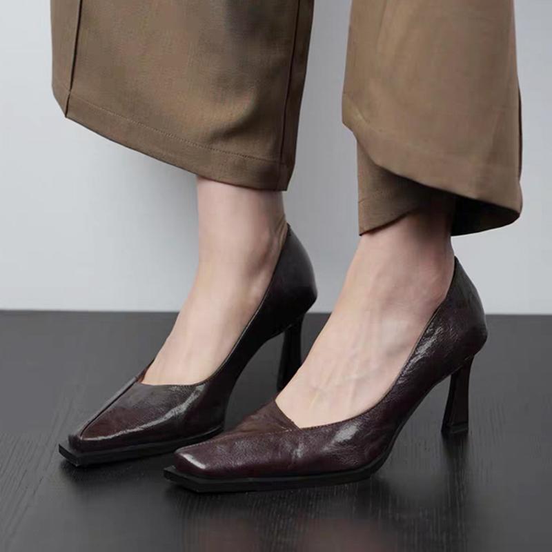 Eleganti Scarpe con Tacchi Alti da Donna Marca di Lusso Scarpe in Pelle 2026 Primavera Donna Sexy Scarpe Décolleté Poco Profonde Scarpe per Abito da Sera Mujer Zapatos