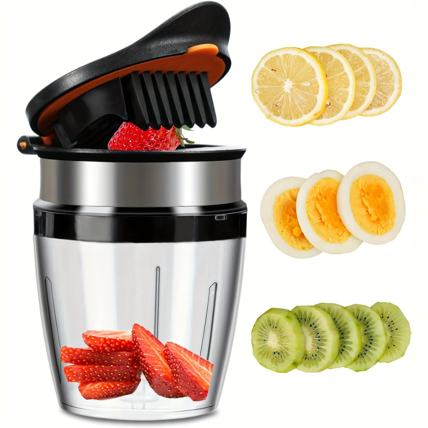 

Стакан-слайсер для фруктов и яиц и измельчитель для клубники и бананов, креативный кухонный гаджет, который облегчает приготовление фруктовых салатов, можно мыть в посудомоечной машине Everyone