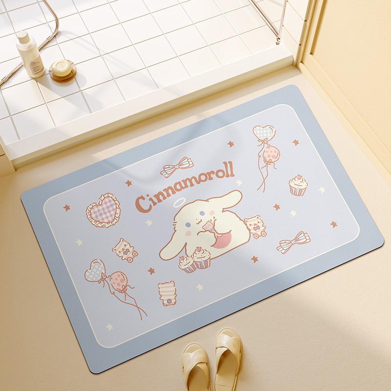 Cute Cartoon Bathroom Bathroom Door  Elderly Pregnant Woman Anti-slip Floor Mat Diatom Mud Water-absorbing Foot Mat