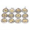 12Pcs Constellations Pendant Stainless Steel Round Shape Decoration DIY Jewelry Supplies
