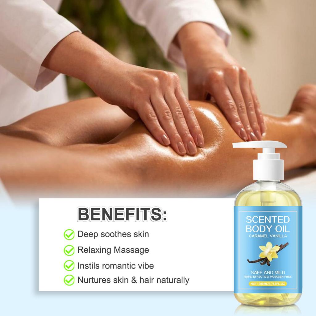 Scented Body Oil-Increase Skin Elasticity-Reduce Dried Lines And Fine Lines-Make Skin Smooth-uitable for All Skin Types, 200ml