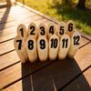 Finland Kubb Wooden Toy Outdoor Childrens Number Bowling Game For Kids
