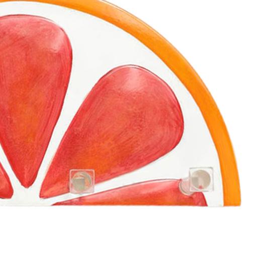 Wall-Mounted Key Hanger Semi-Circular Orange Slice Design Coat Hanger Entrance Key Hanger with 4 Hooks for Bedroom Bathroom