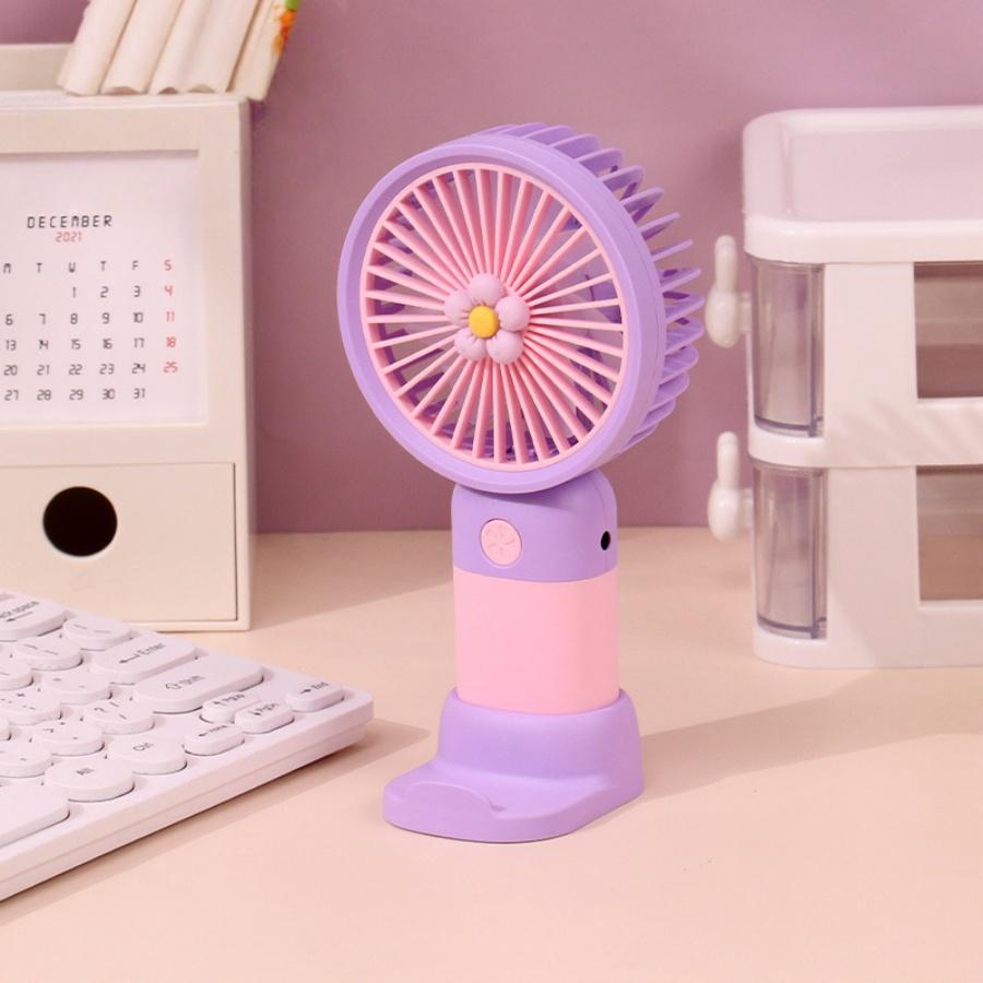 Mini Portable Handheld Cooling Fan, Cute Cartoon USB Rechargeable Fan, Ideal Summer Gift for Student Office Outdoor Travel