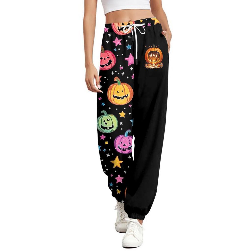 Women's Casual Fashion Sweatpants Halloween Printed Casual Pants