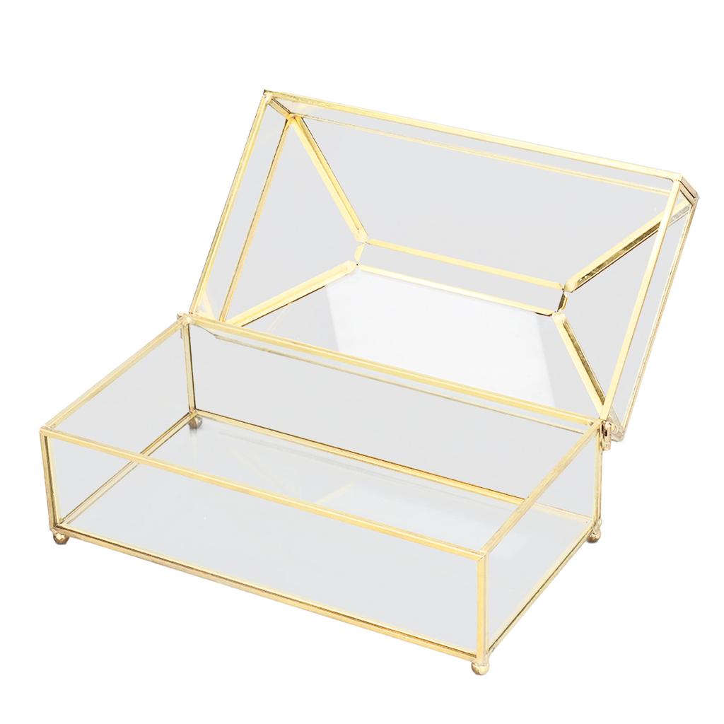 Decorative Glass Napkin Storage Box Fashionable Exquisite Transparent Glass Tissue Box for Home