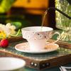 Spring Flower Coffee Cup and Saucer Set, High-end Exquisite Ceramic Cup, Household High-value Afternoon Teacup, Latte Cup