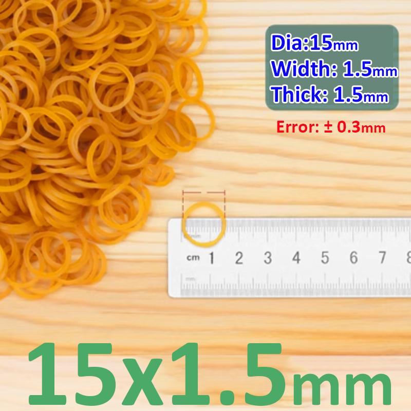 Diameter 10mm-60mm Width 1.5mm Yellow High Elastic Rubber Bands Supplies Stretchable Latex Rings For Home Office Stationery