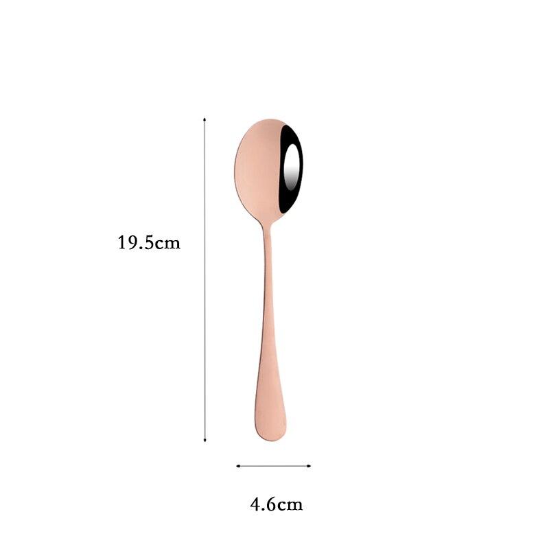 Rose Gold Stainless Steel Dinnerware Cake Spatula Soup Spoon Colander Spoon Service Spoon Salad Fork Buffet Party Accessories Tools
